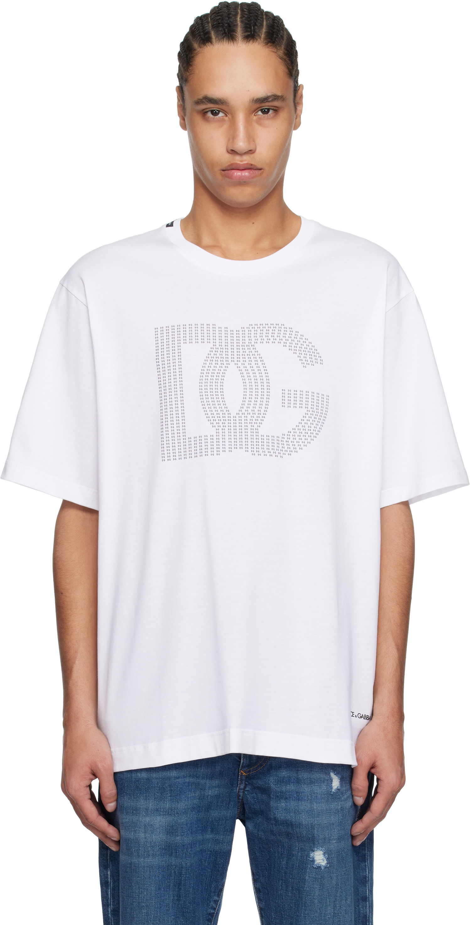 T-shirt Dolce & Gabbana Dolce&Gabbana DG Logo T-Shirt Vit | G8PN9TG7O4O, 0