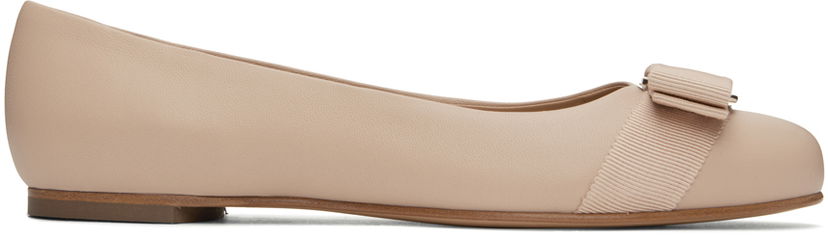 Kläder FERRAGAMO Salvatore Ferragamo Varina Ballerina Flats Beige | 01A181 757566