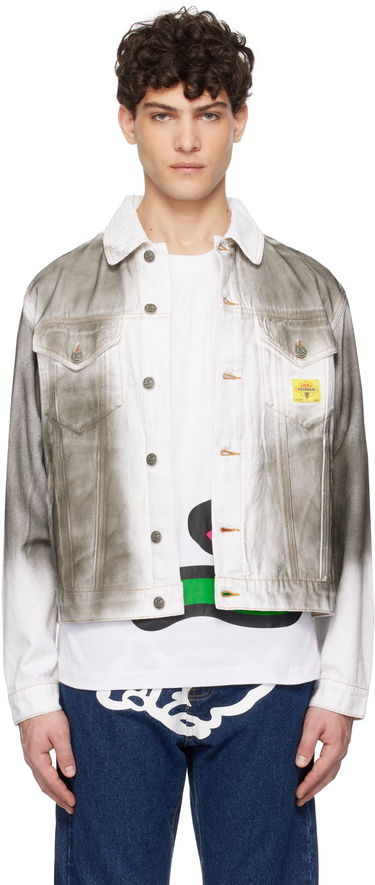 Jacka BBC IceCream ICECREAM Oil Stained Denim Trucker Jacket Grå | ICW008, 0