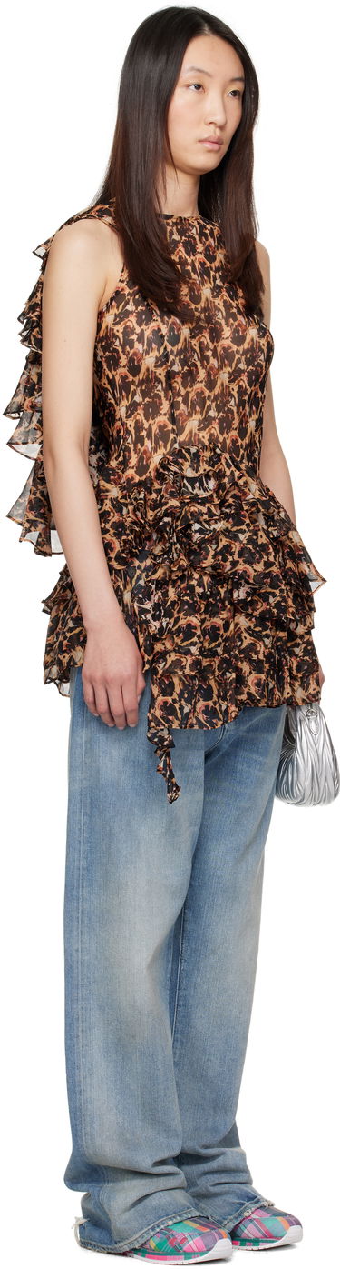 Klä Collina Strada Collina Strada Silk Ruffle Mini Dress Blå | XX4046, 1