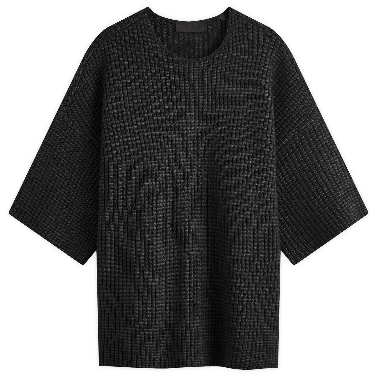 Sweater Fear of God Fear of God ESSENTIALS Heavy Waffle Short Sleeve Crew Sweat, Size X-Large Svart | 192BT246160F, 1