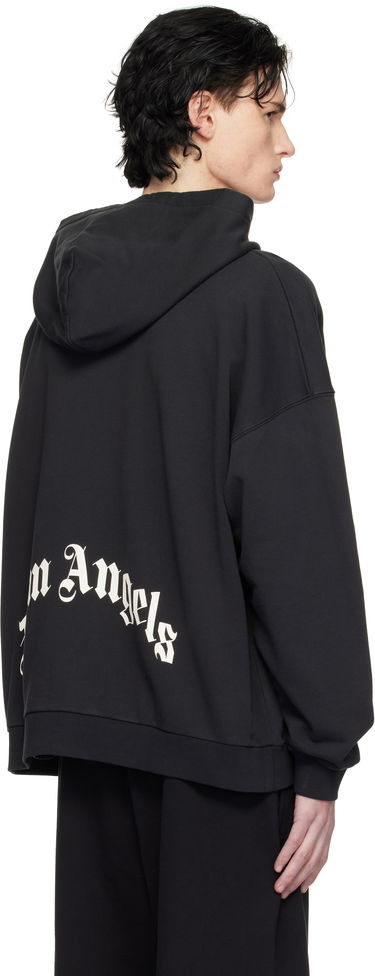 Sweatshirt Palm Angels Logo Zip Hoodie Svart | PMBE016S25FLE0031003, 2