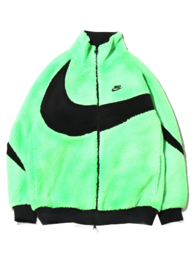 Jacka Nike Big Swoosh Reversible Boa Jacket Neon Green Grön | BQ6546-350