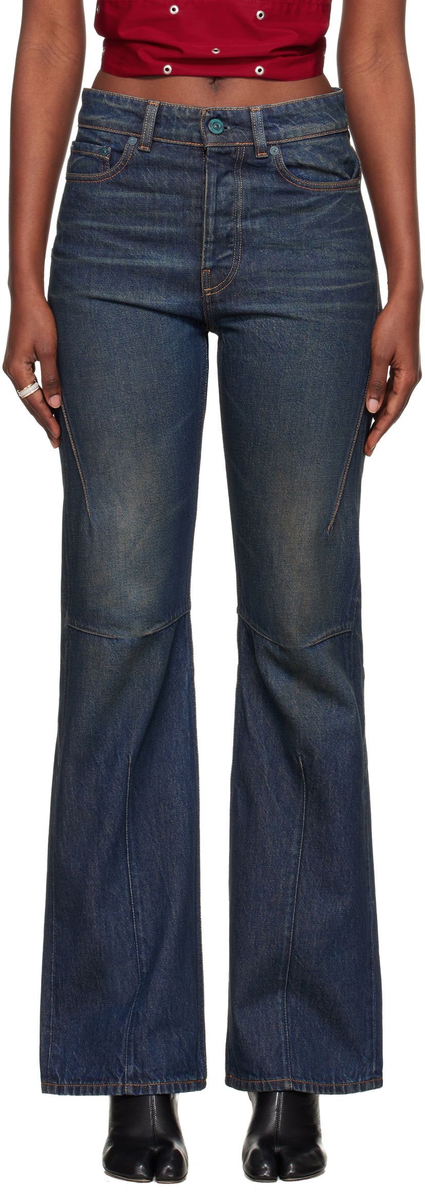 Jeans OUR LEGACY Moto Cut Flared Jeans Blå | W4255MS