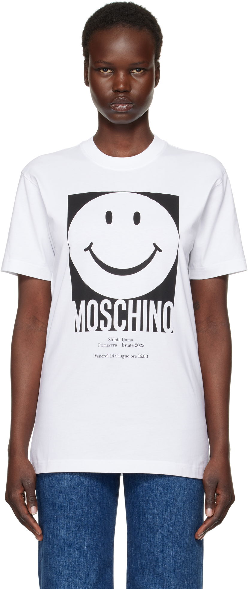 T-shirt Moschino Smiley Graphic T-shirt Vit | J071605411001