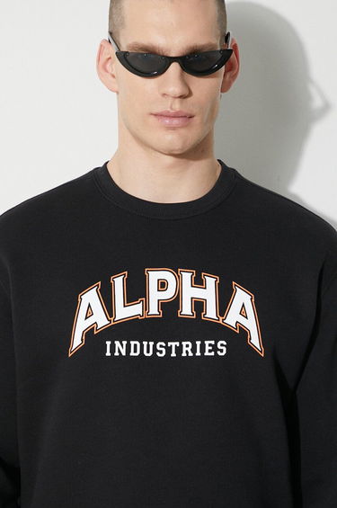 Sweatshirt Alpha Industries Alpha Industries College Print Sweatshirt Svart | 146301, 4