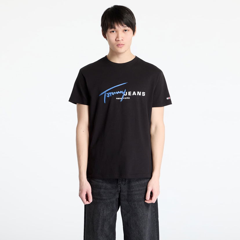 T-shirt Tommy Hilfiger Tommy Jeans Signature Dna Regular Fit Tee Svart | DM0DM20817 BDS