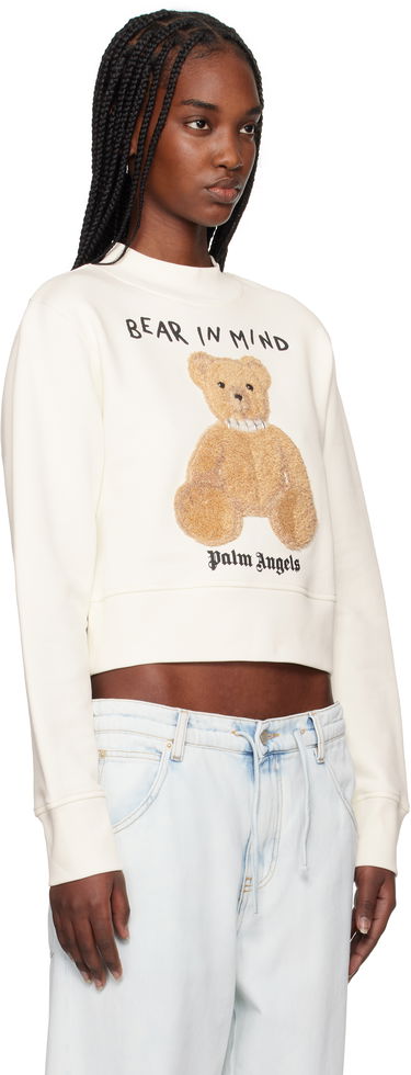 Sweater Palm Angels Palm Angels 'Bear in Mind' Cropped Sweatshirt Vit | PWBA016S25FLE0030360, 1