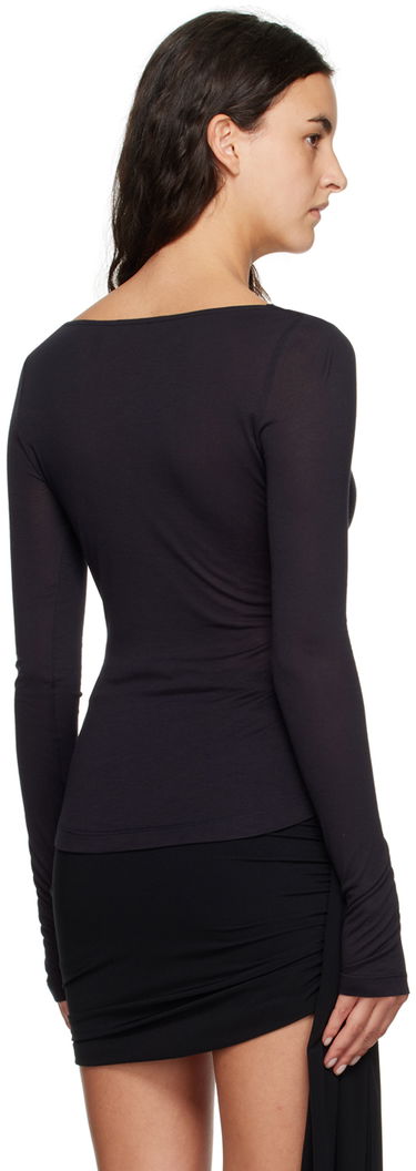 T-shirt Helmut Lang Helmut Lang Cowl Neck Long Sleeve T-Shirt Svart | N06HW522, 2