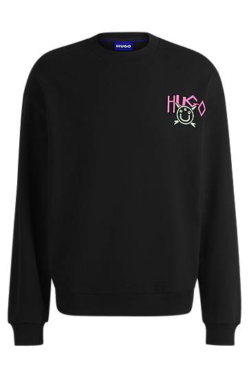 Sweater BOSS HUGO Happy Logo Terry Sweatshirt Svart | 50539702