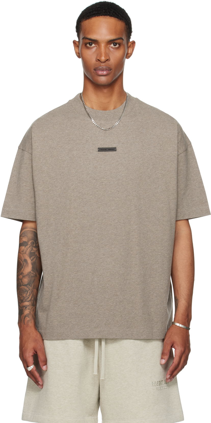 T-shirt Fear of God Fear of God ESSENTIALS Classic Fit T-Shirt Grå | 125SP254193F