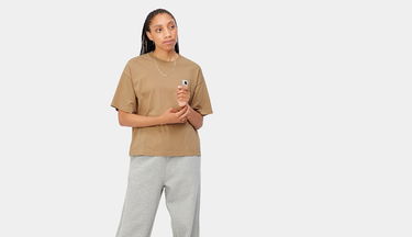 T-shirt Carhartt WIP Nelson T-Shirt Dusty H ''Brown Garment Dyed'' Beige | I029647_07E_GD, 3