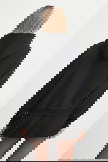 Sweatshirt VETEMENTS VETEMENTS Logo Fitted Hoodie Svart | UH76HD130B, 2