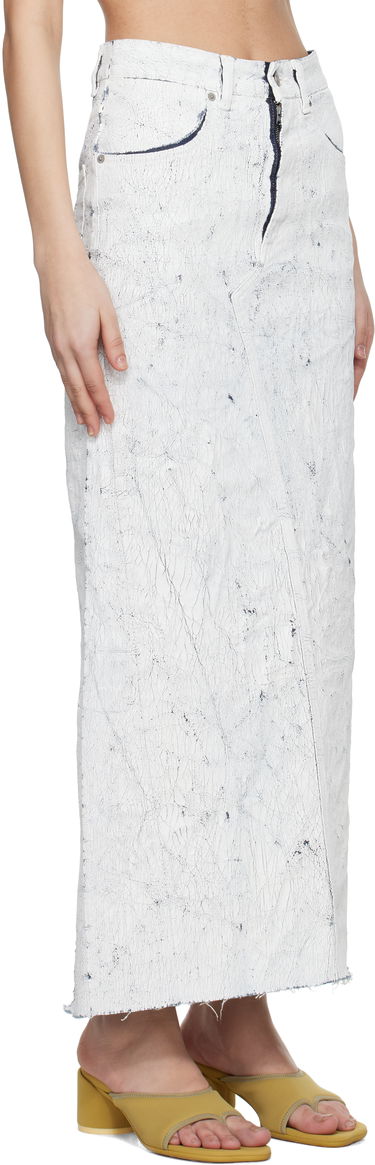 Kjol Maison Margiela MM6 Maison Margiela Hand-Painted Denim Maxi Skirt Vit | S62MI0027 M30028, 1