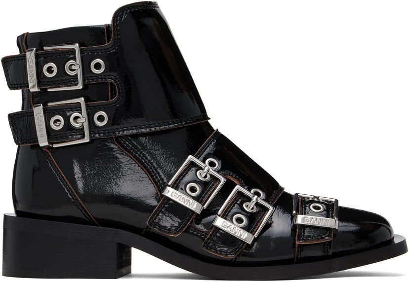Kläder GANNI GANNI Feminine Buckle Boots Svart | S2811