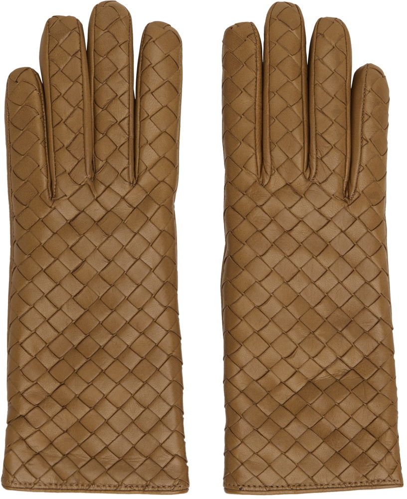 Handskar Bottega Veneta Leather Gloves Brun | 730849 V0171