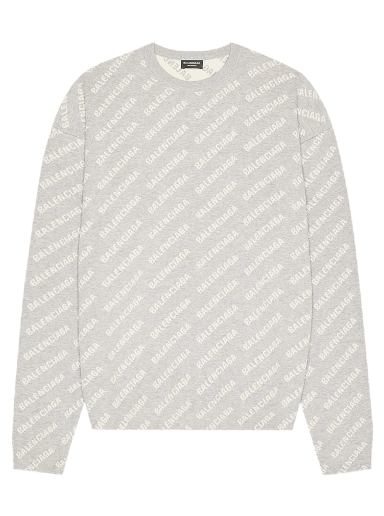 Sweatshirt Balenciaga All Over Crewneck Grå | 702952 T3233 1461