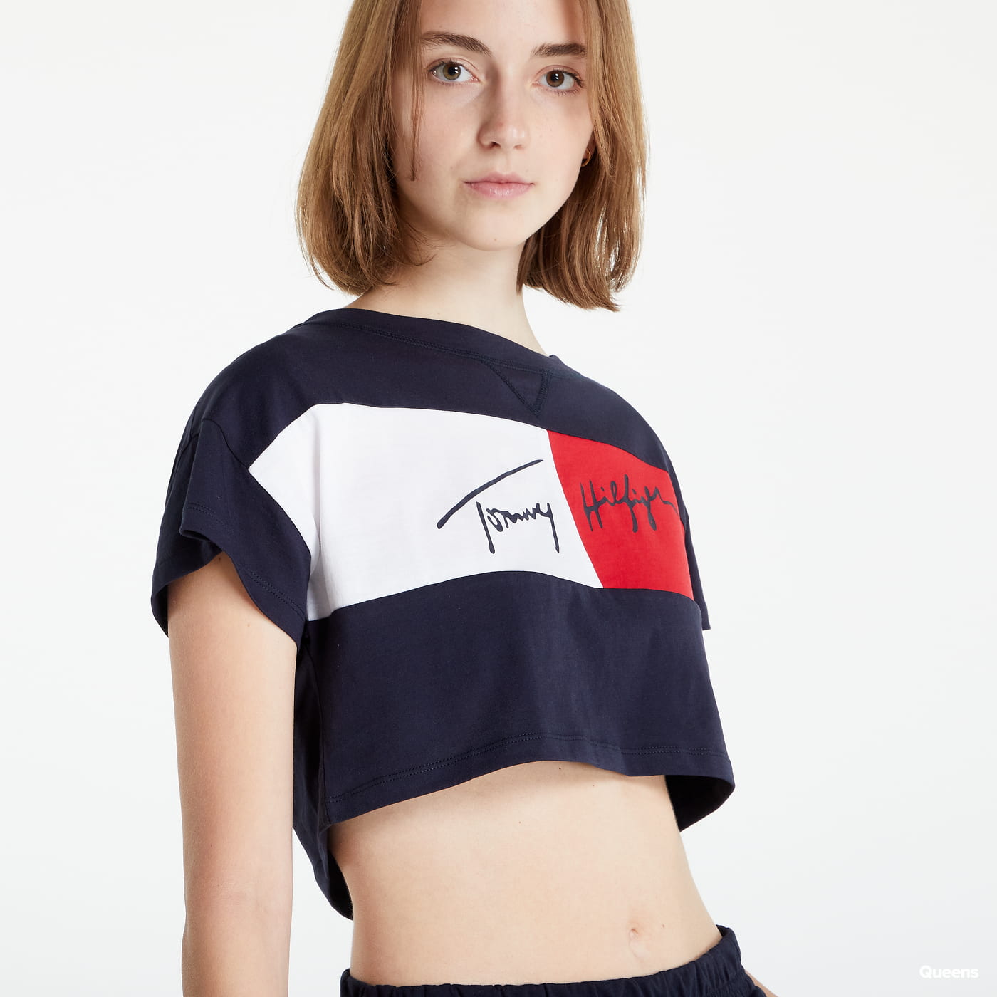 Crop top Tommy Hilfiger Cropped T-shirt Mörkblå | UW0UW03467-DW5, 1