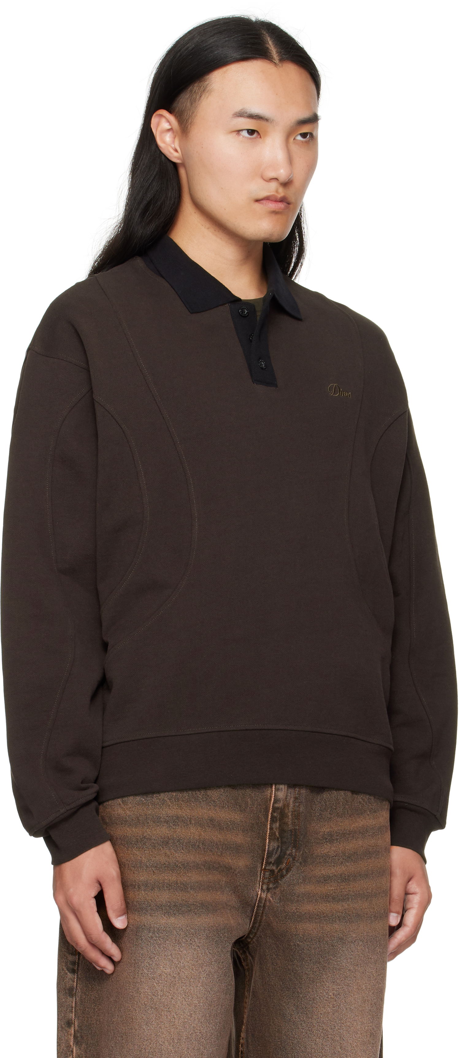 Polotröja Dime Dime Ruby French Terry Polo Brun | DIMEFA255BRW, 1