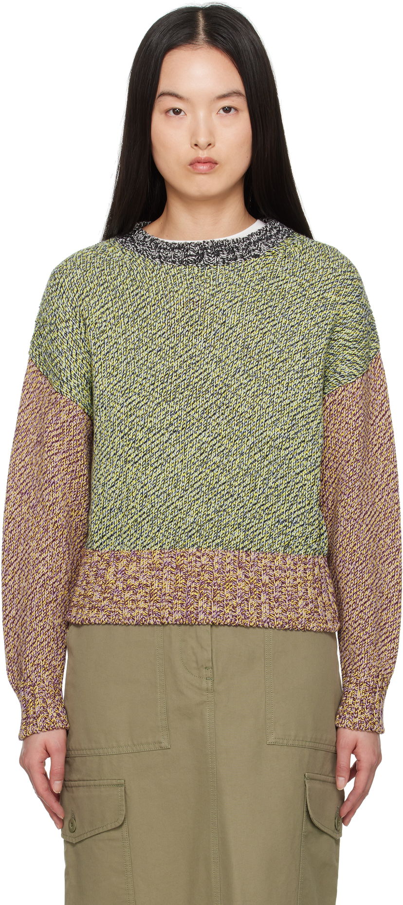 Sweater Max Mara Weekend Max Mara Lola Color-Block Knit Sweater Flerfärgad | 2515361141600
