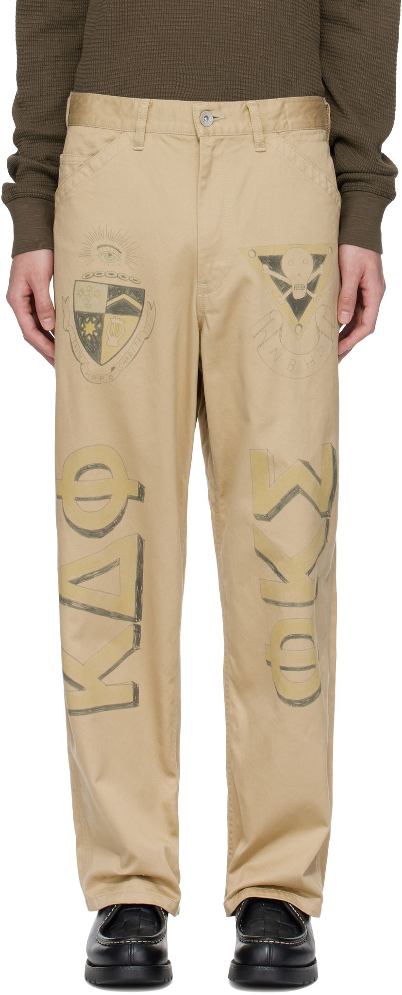 Byxor Neighborhood Neighborhood Memorial Utility Trousers Beige | 251AQNH-PTM03