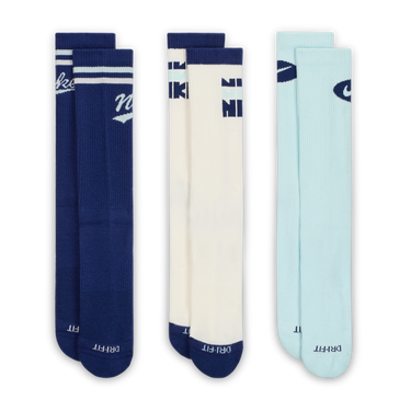 Strumpor Nike Everyday Plus Mid-Calf Socks (3 Pairs) Blå | HJ9336-902, 3
