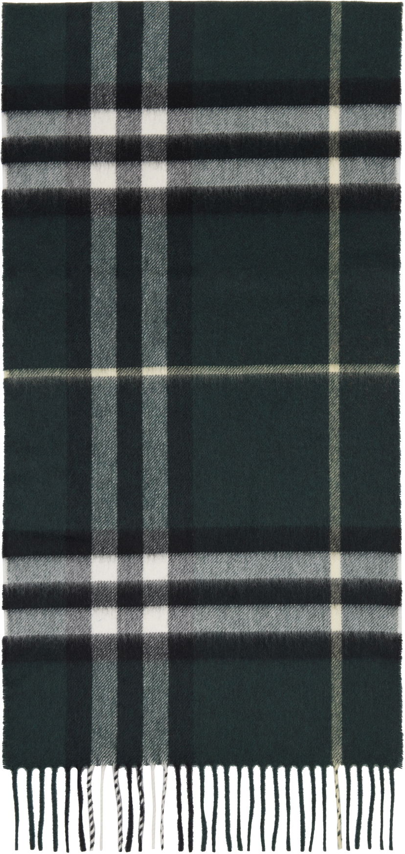 Halsduk Burberry Check Cashmere Scarf Grön | 8112629