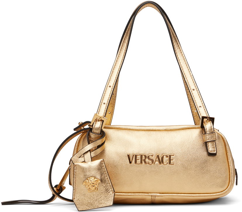 Handväska Versace Versace Tag Bowling Metallic Mini Bag Metallisk | 1019178_1A15180