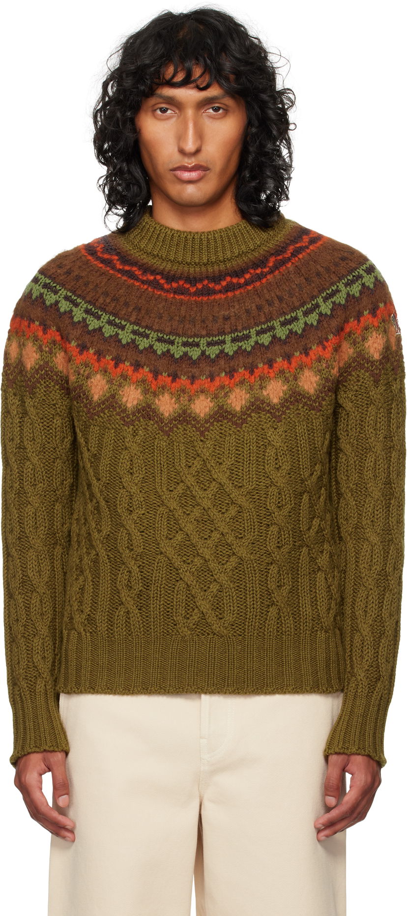 Sweater Moncler Wool Sweater Grön | J20979C00004M4503