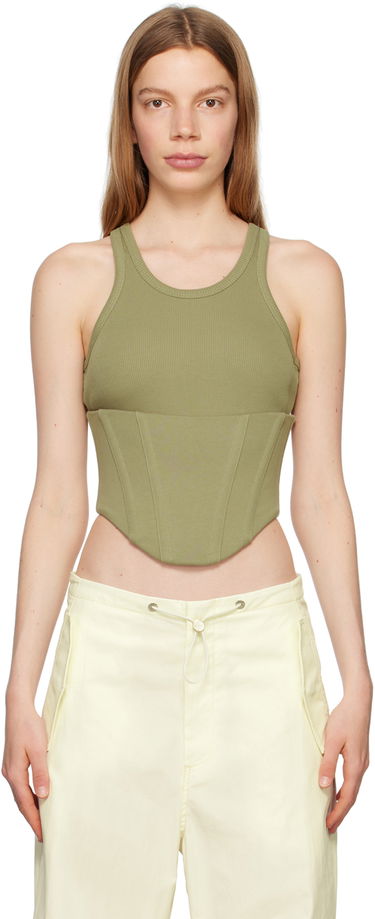 Linne Dion Lee Dion Lee Float Ribbed Tank Top Grön | C3146P23, 0