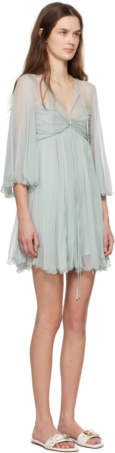 Klä CHLOÉ Chloé Pleated Mini Dress Grön | CH25SRO27116, 1