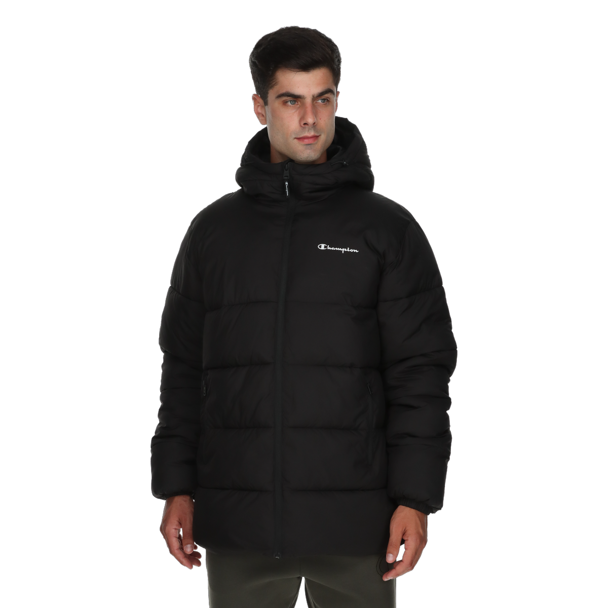Pufferjacka Champion Andre Hooded Puffer Jacket Svart | CHA253M503-01, 0