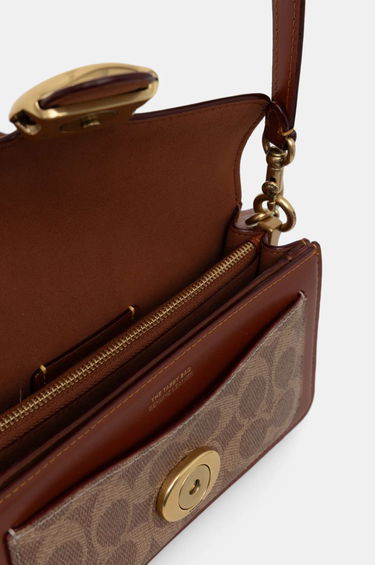 Handväska Coach Brown Leather Shoulder Bag with Removable Strap Brun | CY200, 4