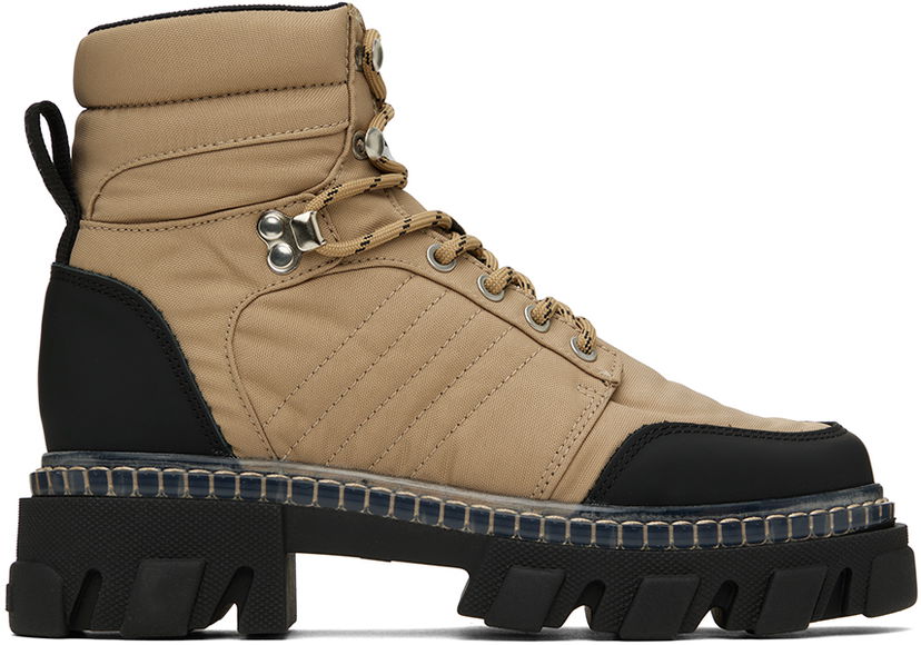 Sneakers och skor GANNI GANNI Cleated Hiking Boots Beige | S1985