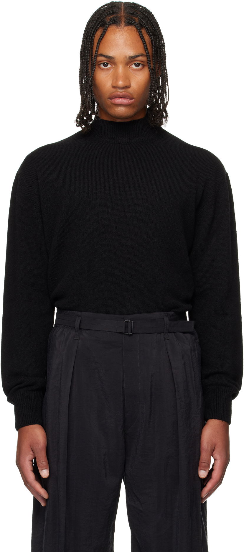 Sweater LEMAIRE Lemaire Mock Neck Sweater Svart | TO1426 LK1029