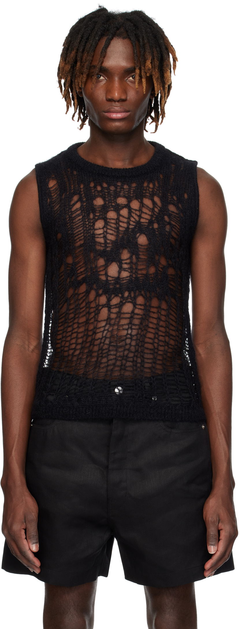 Sweater Rick Owens Rick Owens Hollywood Spider Sleeveless Sweater Svart | RU01E5605 KNETMH