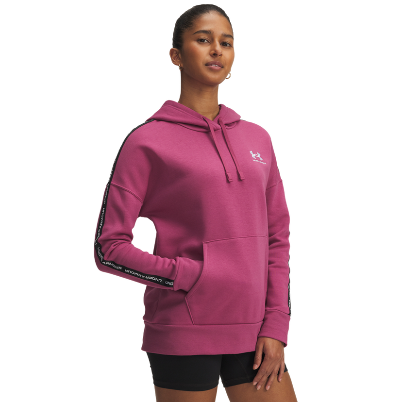 Sweatshirt Under Armour Icon Fleece Taped Hoodie Rosa | 6003708-659