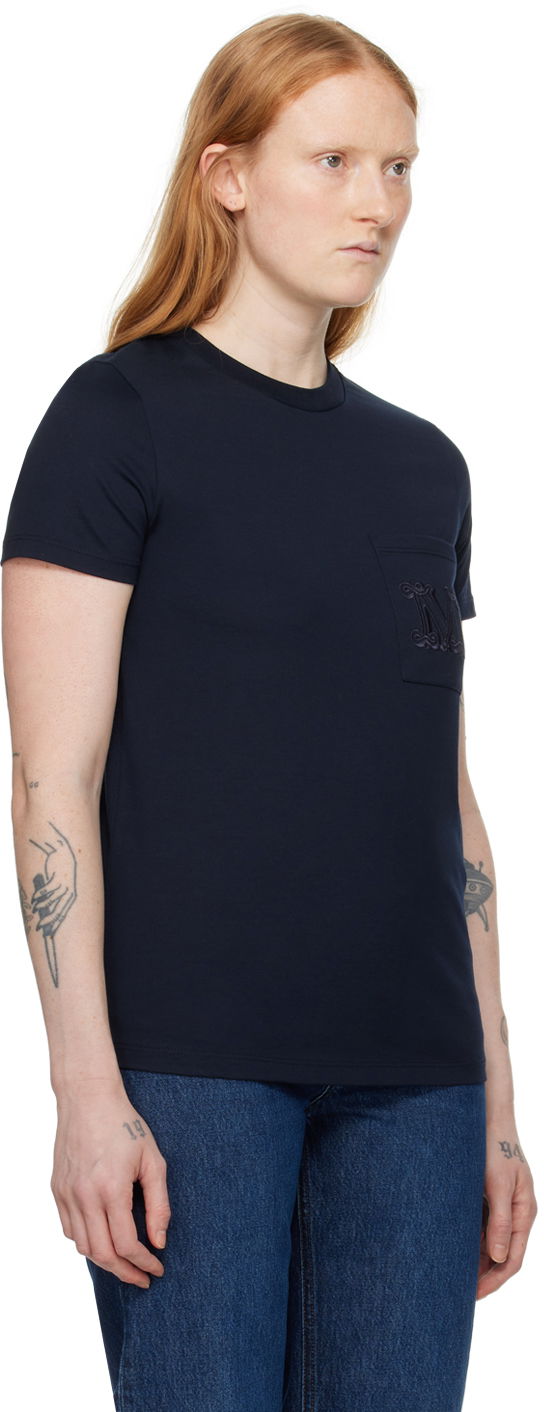 T-shirt Max Mara Max Mara Crewneck Pocket Tee Mörkblå | 2411941032600, 1