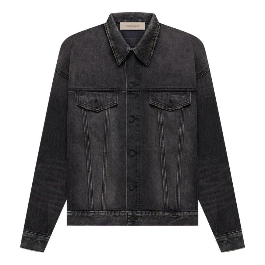 Jacka Fear of God Essentials SS22 Denim Jacket Svart | FOG-SS22-291, 0
