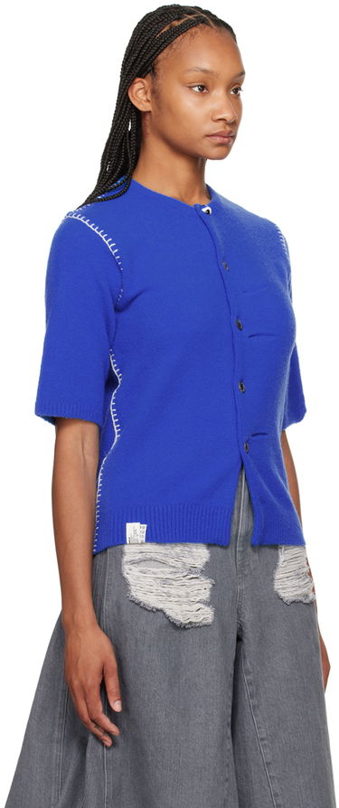 Sweater ADER ERROR Short Sleeve Knit Cardigan Blå | BN01SSKT0702BL, 4