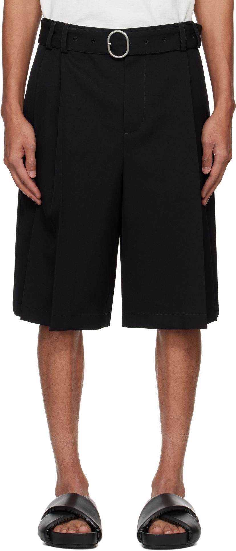 Shorts Jil Sander Jil Sander Belted Shorts Svart | J22KA0282_J40002