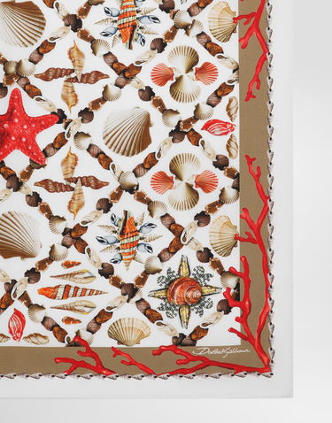 Halsduk Dolce & Gabbana Dolce & Gabbana Shell-Print Silk Scarf Flerfärgad | GQ704EG0TIVHA5PP, 1