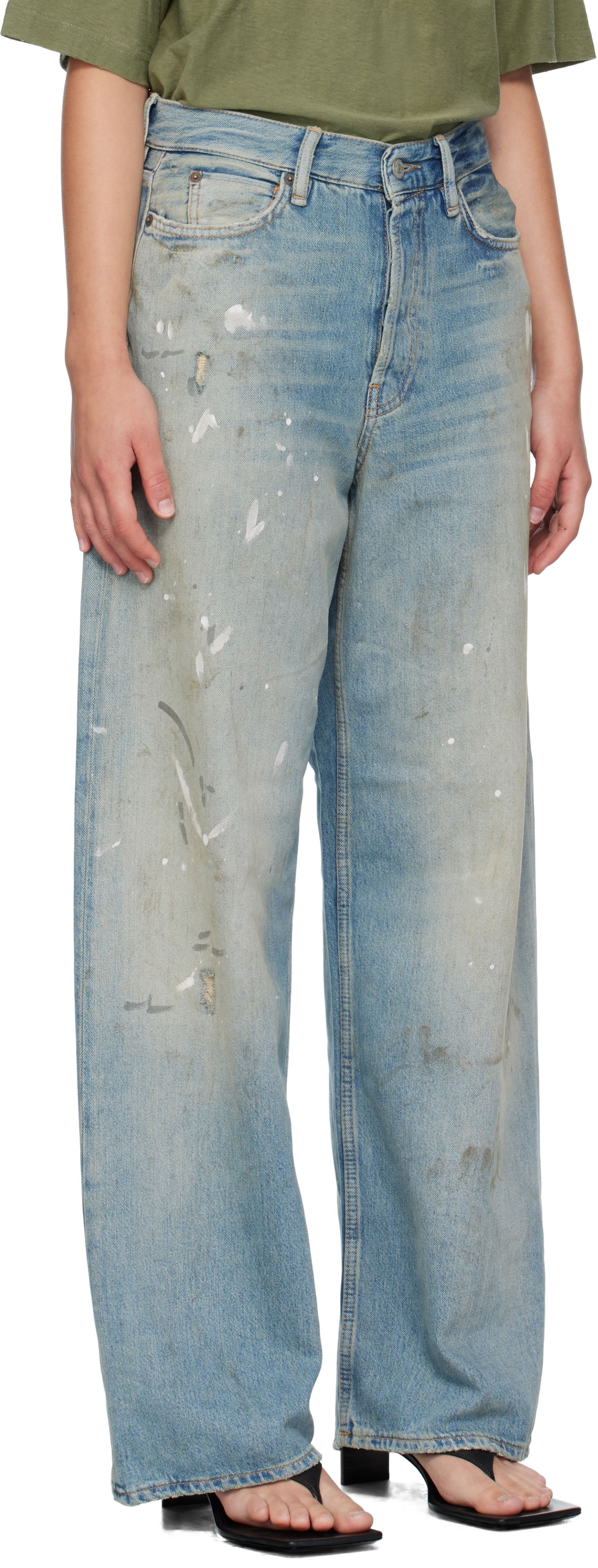 Jeans Acne Studios Acne Studios 1981 U Paint Splatter Jeans Blå | C00096-, 1