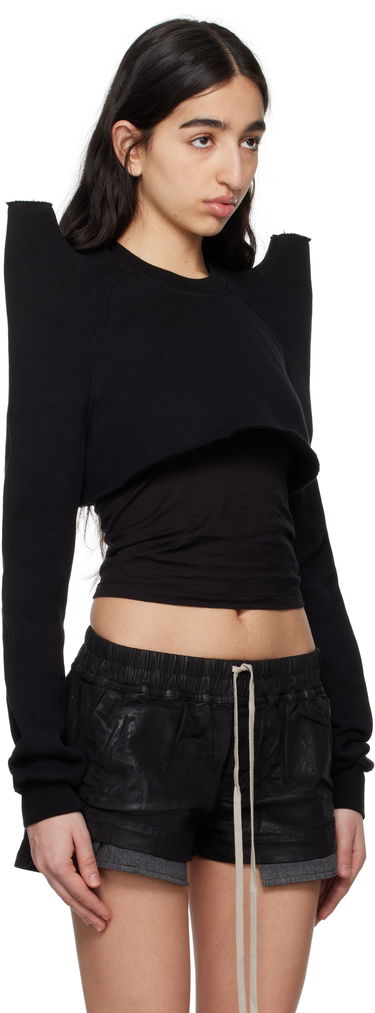 Sweater Rick Owens Rick Owens DRKSHDW Hollywood Cropped Sweatshirt Blå | DS01E3213 F, 4