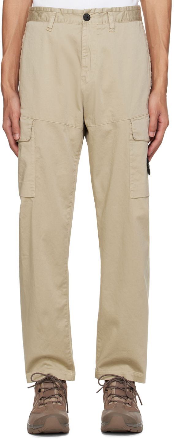 Cargo byxor Stone Island Patch Cargo Pants Beige | 801531012