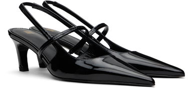 Sneakers och skor TOTEME Sharp Patent Slingback Heels Svart | 251-WAS821-LE0091, 3