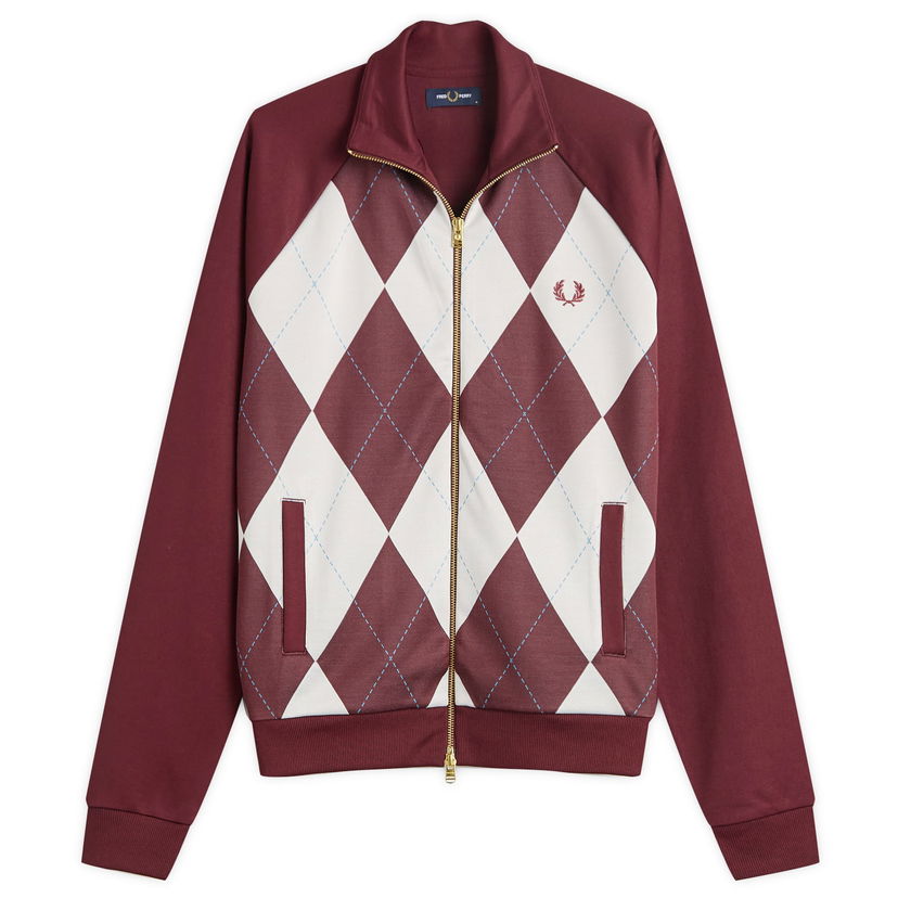 Jacka Fred Perry Fred Perry Argyle Track Jacket, Size Large Bourgogne | J1319-597