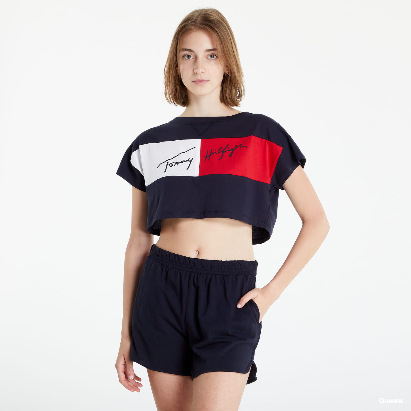 Crop top Tommy Hilfiger Cropped T-shirt Mörkblå | UW0UW03467-DW5, 0