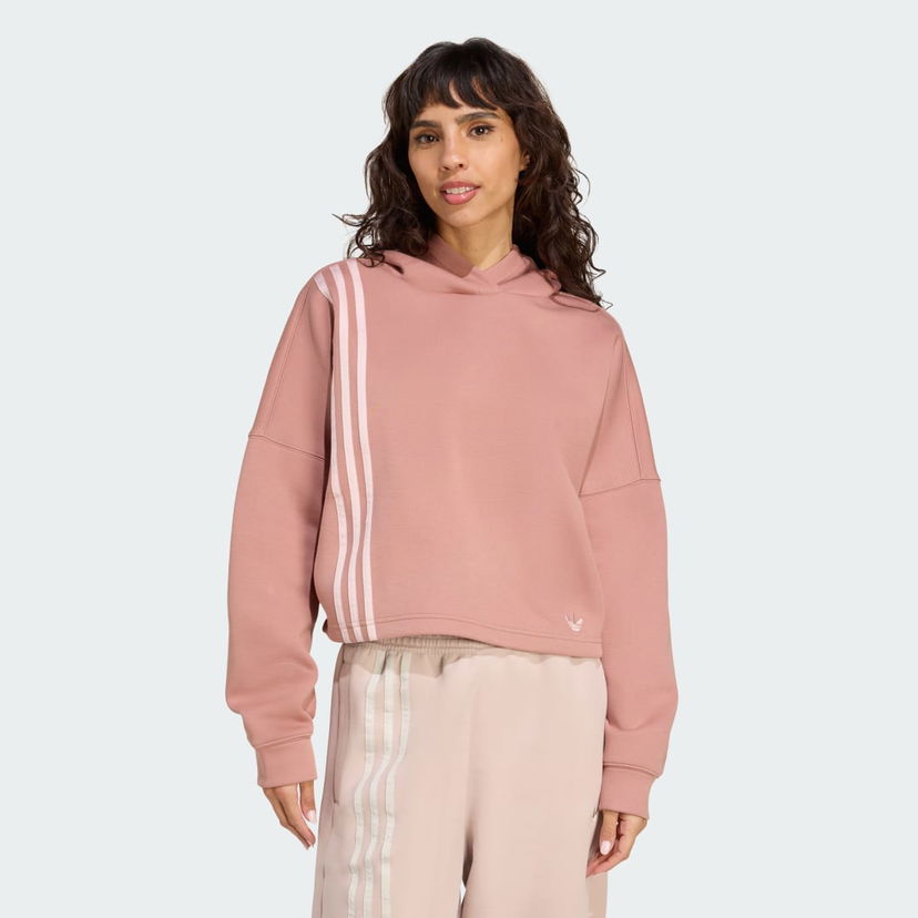 Sweatshirt adidas Performance Off Placed 3-Stripes Cropped Hoodie Rosa | JW3601