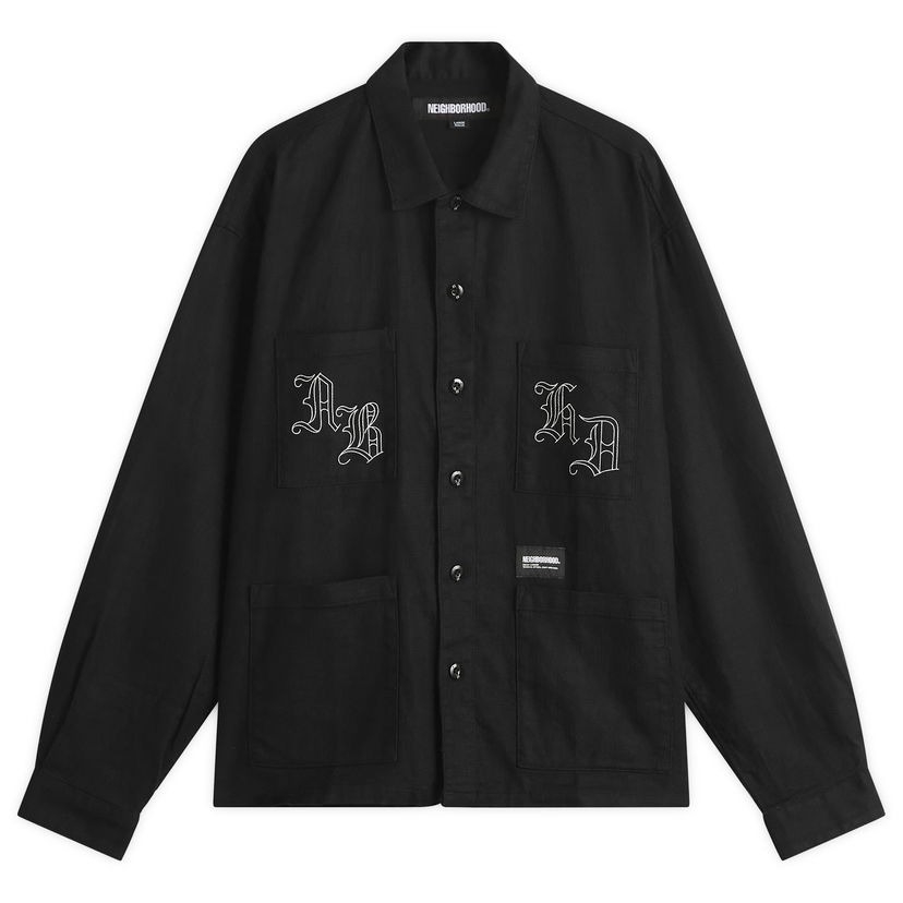 Skjorta Neighborhood Embroidery Shirt, Size Large Svart | 251AQNH-SHM03-BLK
